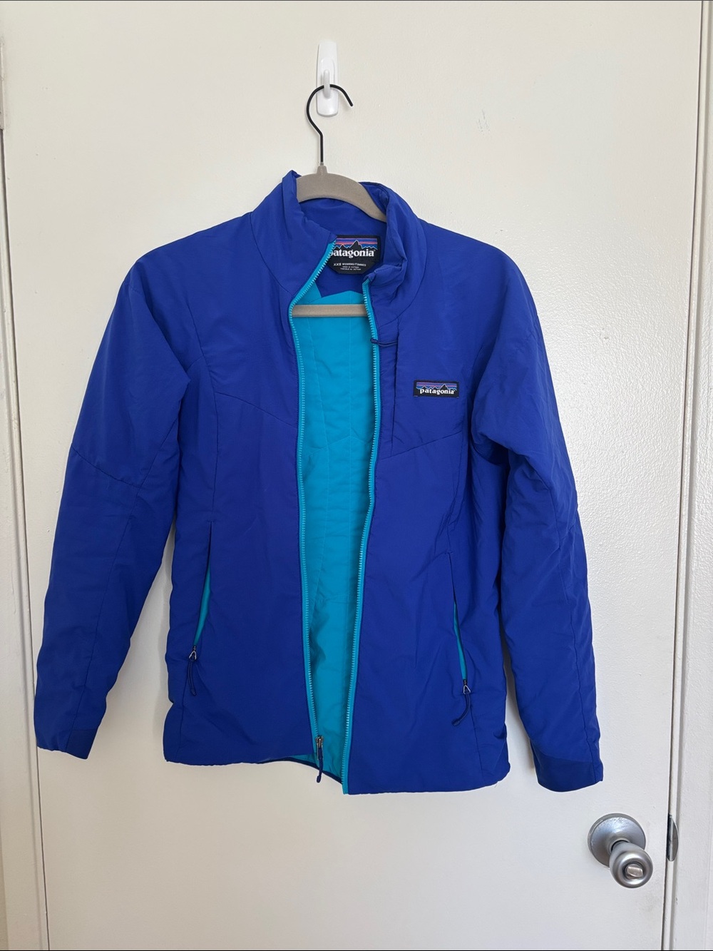 Patagonia Royal Blue Shell Nano Air Jacket with Teal Interior